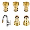 Lushly Pack of 5 Hose Connector, Brass Hose Connector, 3/4
