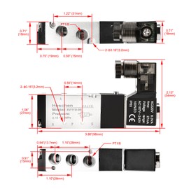 Heschen Electrical Pneumatic Solenoid Valve 4V110-06 220VAC PT1/8 5 Way 2 Position Single Coil Pilot-Operated Electric CE with Fittings and Muffler