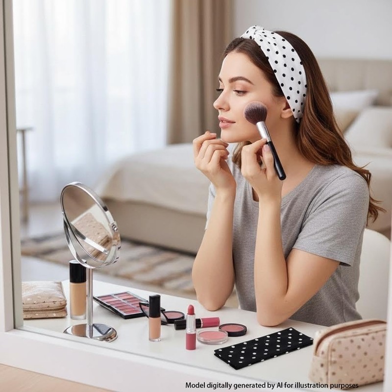 2 Pcs Polka Dot Headbands for Women Men Non Slip