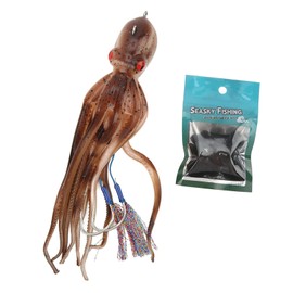 HERCHR Artificial Fishing Squid Bait TPE Octopus Fishing Lures Inkjet Fishing Octopus Bait Soft Artificial Squid Fishing Pike Fishing Lure for Freshwater Sea Saltwater Fishing