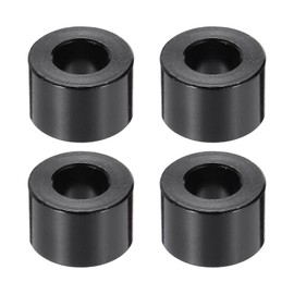 PATIKIL 4pcs M6 Aluminium Spacers, 1/4" ID x 1/2" OD Round Standoff Spacer, Unthreaded Metal Spacers for 1/4" M6 Screws Bolts, Black 5/16" Length