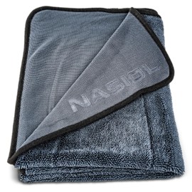 Nasiol Twist Car Drying Towel - Microfiber EVO Car Towel - Soft Banded Edges - Highly Absorbent - Dual Sided - Safe for Car Paint - Easy Dry - 50x60 Cm, 600 GSM
