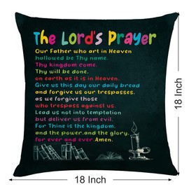 Gifts for Kids Bible Verse Quote Throw Pillow Covers, The Lord Prayer Pillow case Cushion Case for Nursery Playroom Classroom,Kids Birthday Gift Ideas from Mom, Present for Christian Kids Christmas