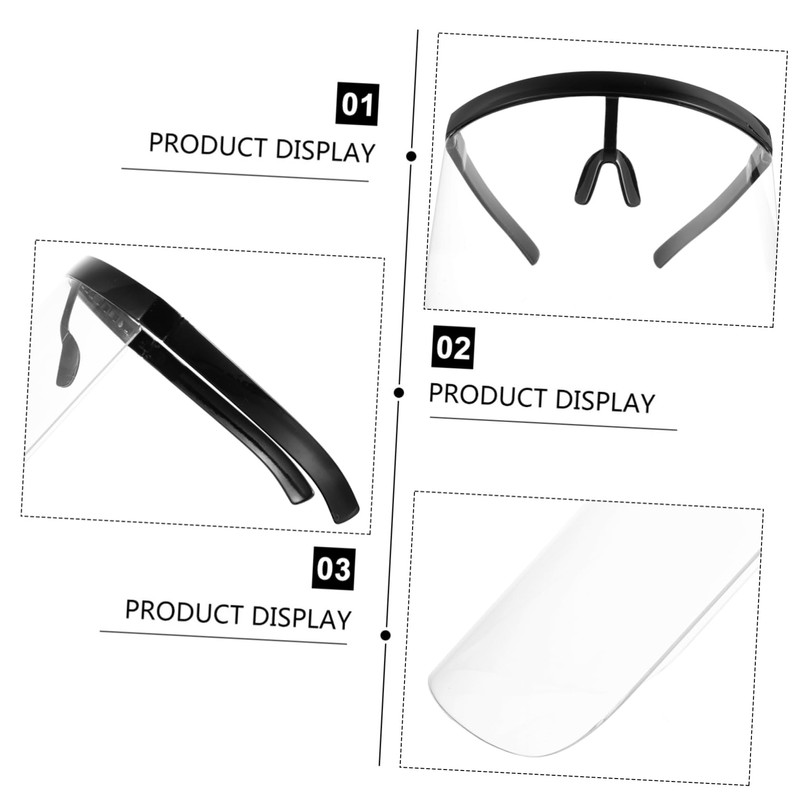 Kisangel 3pcs Adult Protective Eye-wear Visor Cover for Face Nonslip