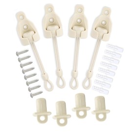 Seprochoo Sun Visor Parts Bungee kit and end Cover, Weather Resistance, for Coolaroo External Roller Shutter, Outdoor Shutter, Roller Shutter (Bungee Kit+End Cap 2 Set, Sand)