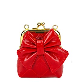 COOLOYA Women's Mini Bowknot Clasp Cute Bags Clutch Purse Bag Crossbody Shoulder Retro Handbags, Red, One Size, Soft