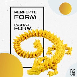 3D Dragon - Dragon Egg with Dragon 60 cm Figure | Surprise Dragon in Gold | Movable Figure for Children, Collectors & Fantasy Fans