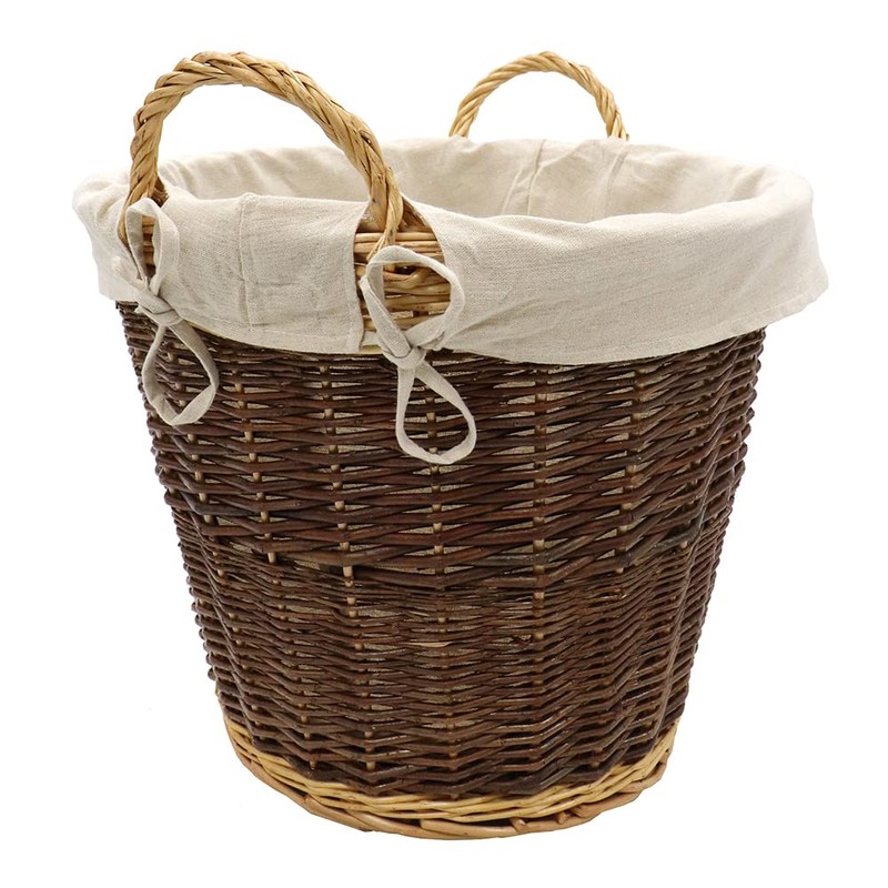 JVL Log Basket Cotton Lining, Large, Cream