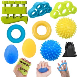 Mockotta Finger Trainer, Hand Trainer Ball Set, Hand Trainer, Finger Strength Trainer, 9 Pieces, Hand Trainer, Finger Trainer, Ball Soft, Grip Strength Trainer, Osteoarthritis Training, Relieves