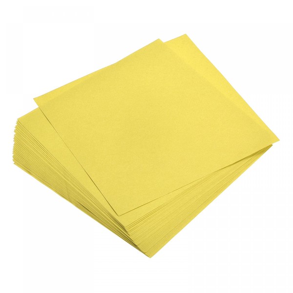 sourcing map 25 Sheets Origami Paper Double Sided Lemon Yellow
