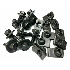 Retro-Motive 5/16 Fender Bolts & U-Nut Clips For Ford Lincoln Mercury (10 Each) #1537CC