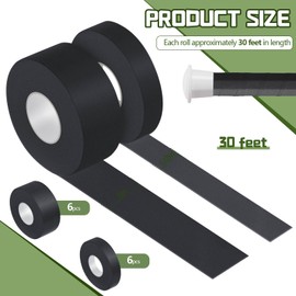 Gemscream 12 Pcs 30 ft Lacrosse Stick Tape 1 Inch 1/2 Inch Non-precut Cotton Sweat Absorbent Bat Grip Tape for Lacrosse Baseball Bats (Black)