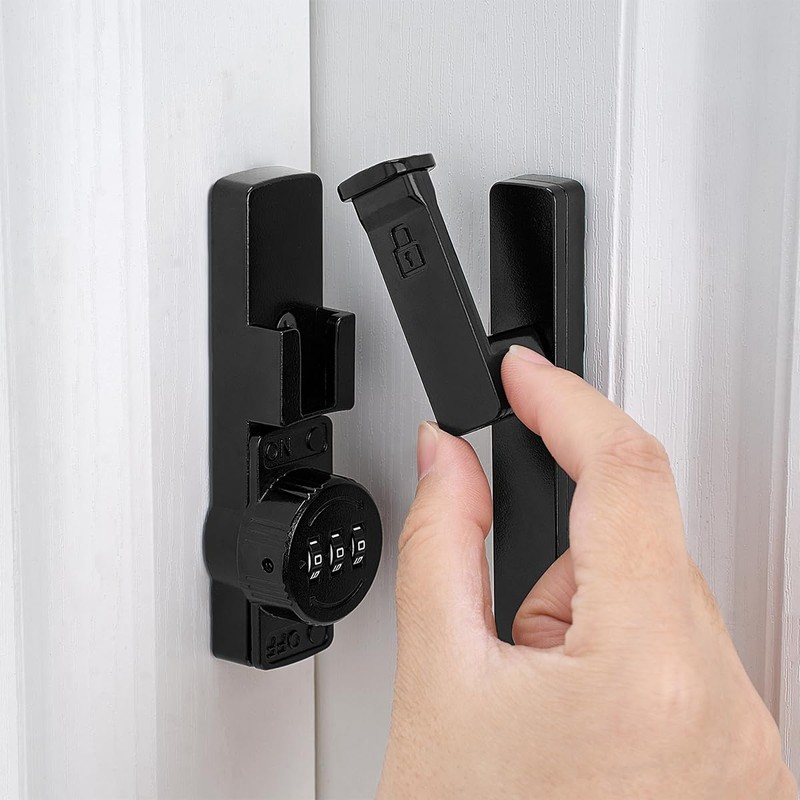INIRET 2 Packs Black 90 Degree Barn Door Lock,Mechanical Password