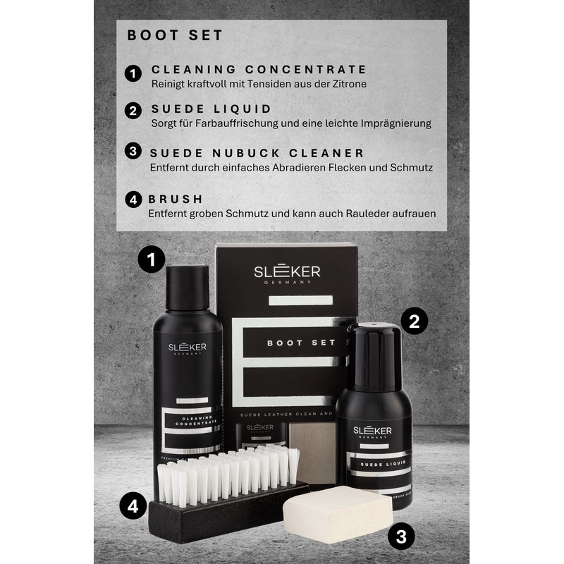 SLEKER Unisex Sleeker Boot Shoe Care Set, Colourless, clear