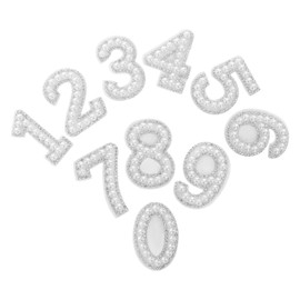 NUOBESTY Pack of 10 Digital Beads Rhinestone Stickers for Sewing on Number Patches, Fabric Numbers, Appliques, DIY Numbers Appliques, Fabric Numbers Patches, Fabric Numbers Stickers