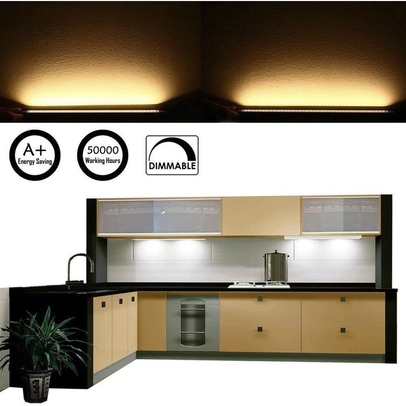 AIBOO Under-Unit Light Kitchen LED Dimmable with Cable Pack of