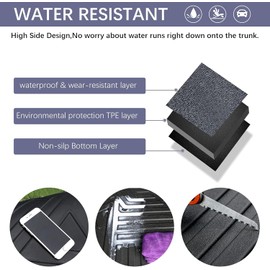 Elsetyler Custom Fit for Cargo Liner 2023-2025 Land Rover|Range Rover Sport Behind The 2nd Row - Black TPE All Weather Heavy Duty Waterproof Rear Cargo Tray Trunk Floor Mat Protector