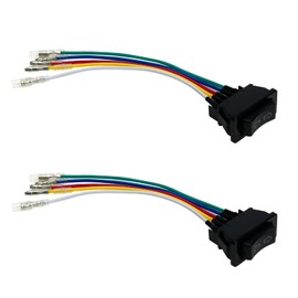 Coshar 2pcs Universal 5-Pin Car Power Window Switch with Wiring Car Slide Out Switch Control Power Window Lift Harness Socket Adapter DC12V 24V, Rated Current 20A