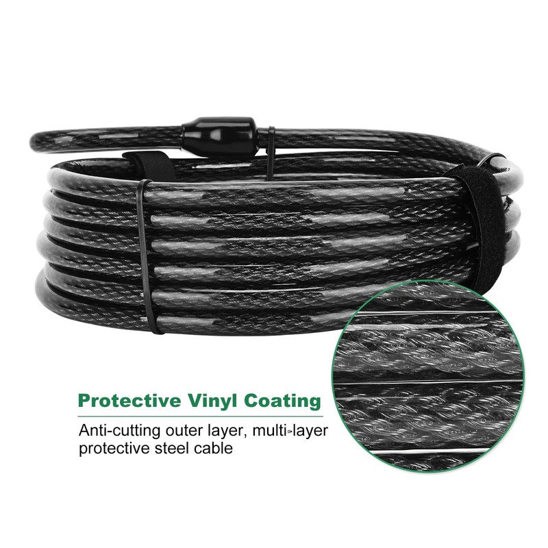 DAOSEC 10 ft x 1/2" Heavy Duty Cut-Proof Security Cable