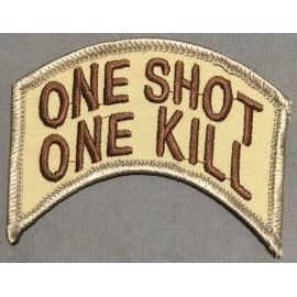 One Shot One Kill Patch Tan and Brown 3.25" x 2.5"