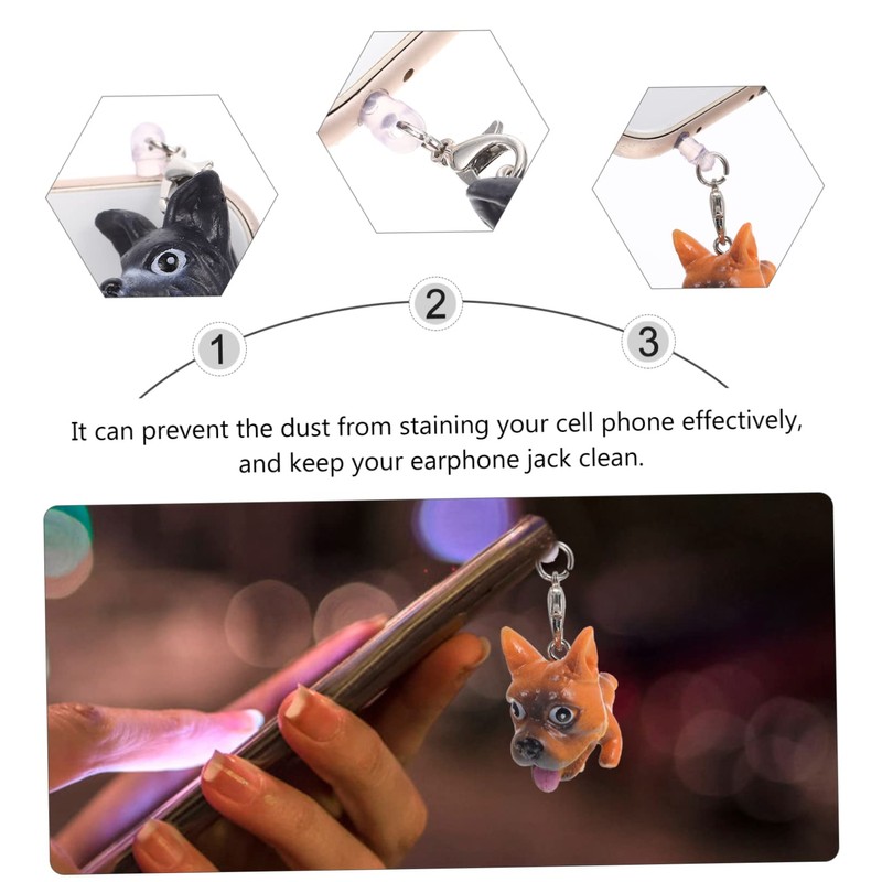 NOLITOY 12Pcs Dog Earphone Jack Plug Creative Dustproof Protectors for