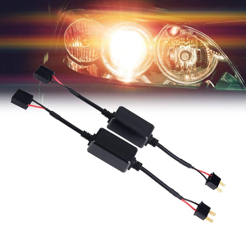 Qiilu 2pcs Car H7 LED Headlight Canbus Decoder Anti Flicker