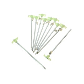 SE 10-1/2" Metal Tent Pegs with Glow-in-the-Dark Stoppers (10-Pack) - 910NRC10
