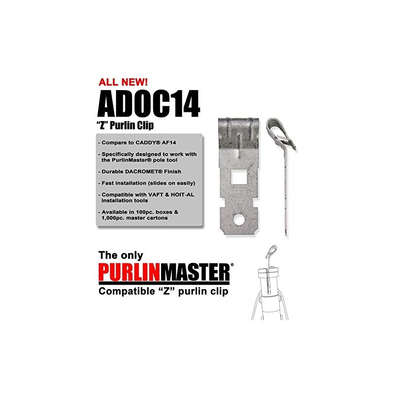 Doc's Z-Purlin Clips for Angled Flanges 1/8" - 1/4" Thick