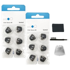 Click Sleeve Vented 3.0 Domes for Connexx,Siemens,Signia and Rexton RIC Hearing Aids with Cleaning Brush Tools (Medium)