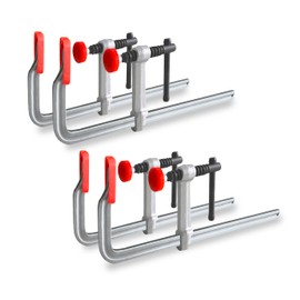 HimaPro 12 Inch Drop Forged Steel Bar Clamp Set, 4 Pack 1200 lbs Load Limit F Clamps for Welding and Woodworking, 4-3/4 Inches Throat Depth