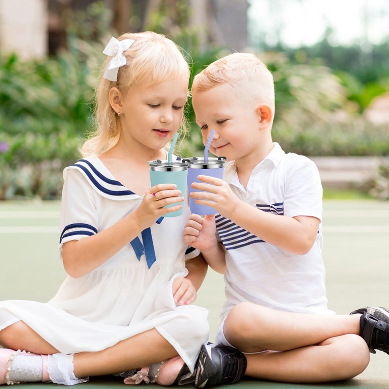 Vermida Kids Cups with Straws and Lids Leak Proof, 12oz