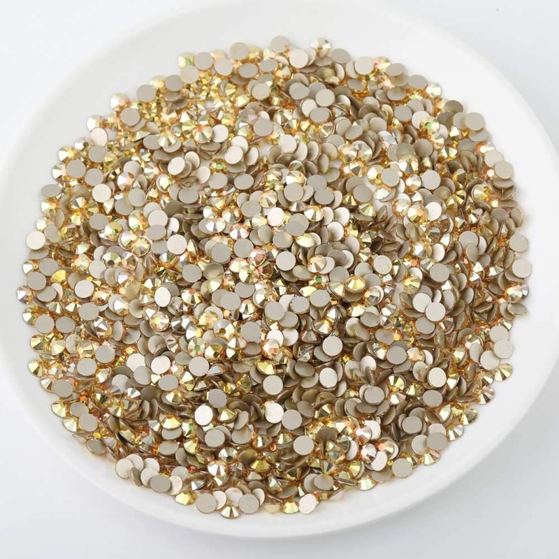 Flat Back Crystal Rhinestones,Metal Sunlight, SS34, 288pcs