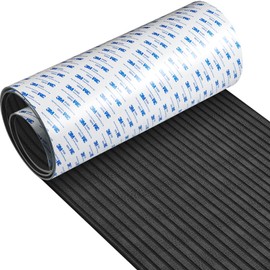 ICOOP Black Boat Flooring EVA Foam Decking Sheet with Embossed Pebble Texture Self-Adhesive Boat Decking Foam Non-Slip Marine Carpet for Sailboat Pontoon 94.5''x47.2''/36''/24''/15.8'', 47.2''x15.8''