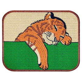 Sleeping Cute Little Tiger Embroidered Iron on Sew on Patch