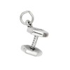 LGU Sterling Silver Oxidized 50 lb Dumbbell Charm
