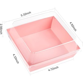 Kucoele 50 Pack Small Charcuterie Boxes with Clear Lids, To Go Paper Dessert Boxes Bakery Boxes, 5 Inches Disposable Food Containers for Cookies, Cupcakes, Slice Cakes, Strawberries (Pink)
