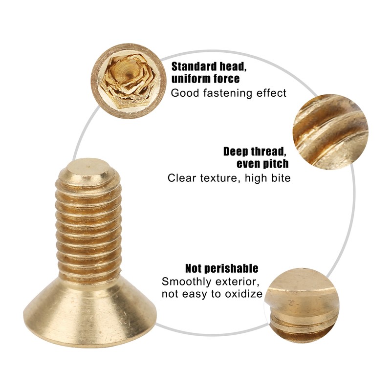 50Pcs Flat Hex Socket Screw M3 Pure Copper Countersunk Head