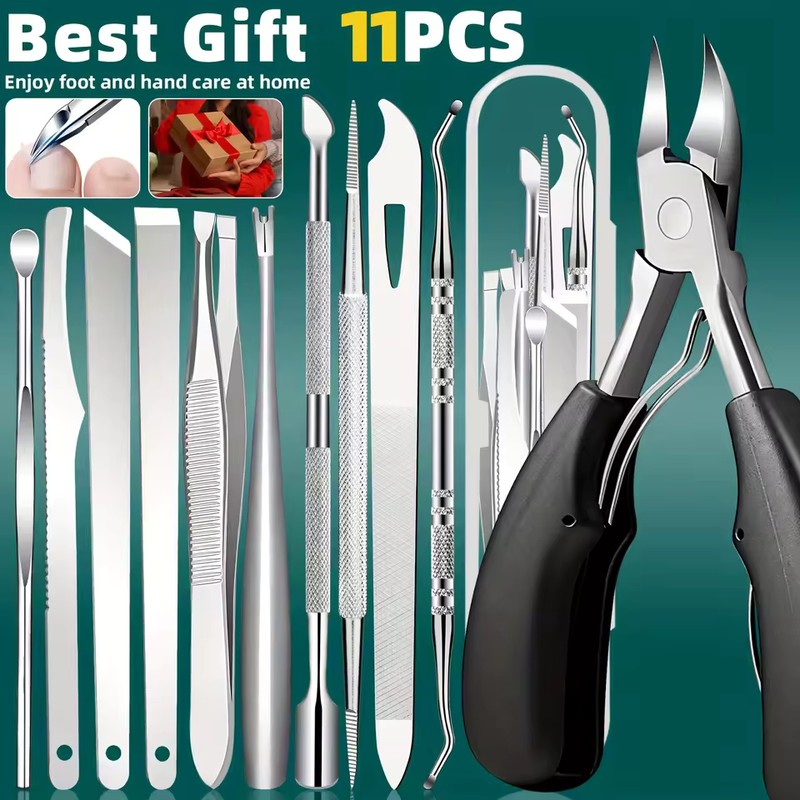 2 Pack 11-Piece Stainless Steel Manicure and Pedicure Tool Sets