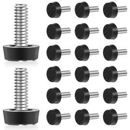 Hotop 1/4-20 UNC Thread Adjustable Furniture Levelers Screw in Galvanized Steel Glide Furniture Leveling Feet Screw on Floor Leveler for Table,Chair, Cabinet, Patio Workbench Legs(10 Pack)