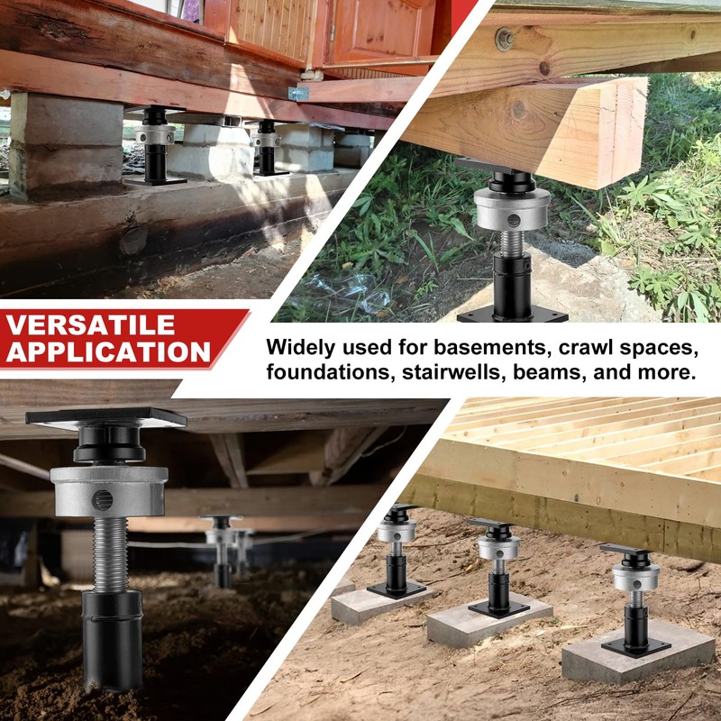 Screw Jacks Home Leveling, 6.5-9" House Floor Jacks, 22,046LBS