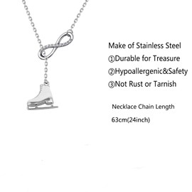 BNQL Skater Necklace Ice Skate Charm Pendant Necklace Sport Skater Jewelry Skate Lover Gift (necklace)