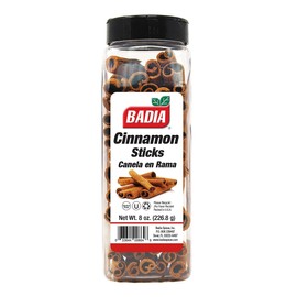 Badia Cinnamon Sticks 8 oz – Sweet and Warm Aromatic Whole Cinnamon Spice – Natural, Gluten Free, Kosher, and No MSG
