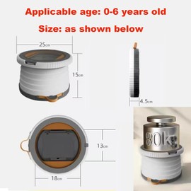 Portable, Foldable Potty seat for Toddler, Training Toilet Seat Emergency Toilet The Bottom Has the Function of Storing Garbage Bags for Car, Camping, (grey)