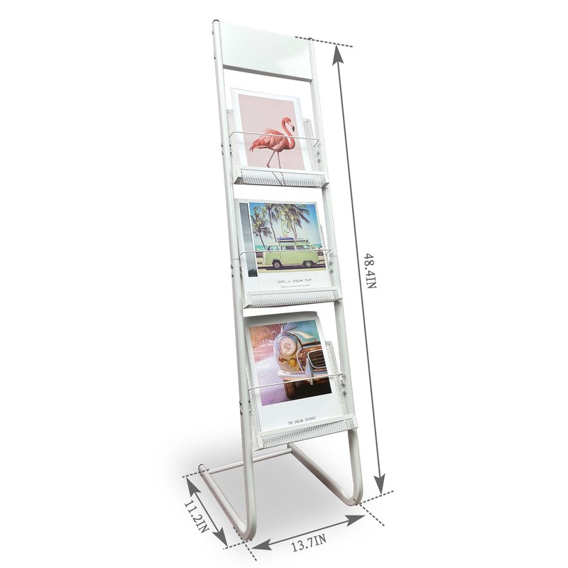 TONGMO Floor-standing 3-Layer Magazine Rack, Brochure Display Stand, made of