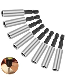 8 Stück Hochwertiger Bithalter Magnetisch, Schnellwechsel Bit Verlängerung 1/4", Sechskantschaft- Bithalter Magnetisch, für Schlagschrauber, 1/4" Sechskantschaft Bit Halterung,Trockenbau Bits Aufsatz