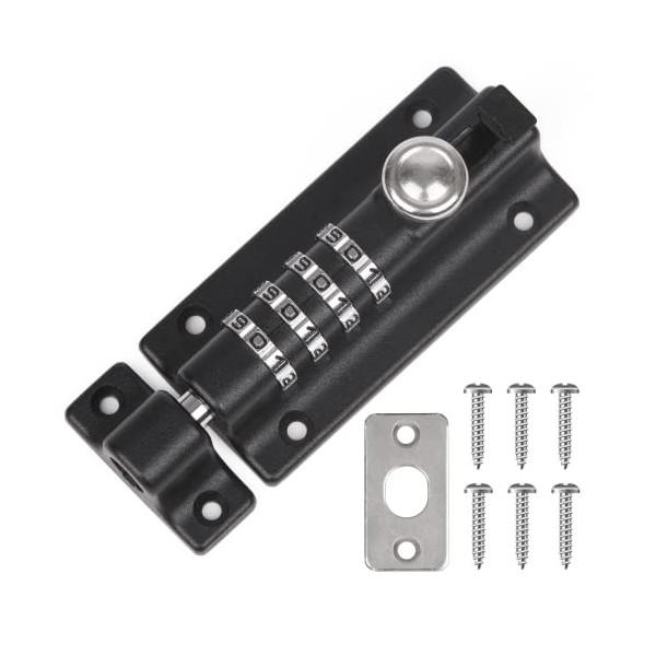 Weielt Digit Combination Locking Bolt, 4 Digit Sliding Lockable 120mm
