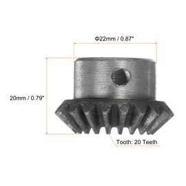 sourcing map 2pcs Bevel Gear 1M 20 Teeth 10mm Shaft Hole 1:1 Tapered Bevel Pinion Gear 45# Steel 1.5 Module 90 Degree Steering Gear, for Hardware Mechanical Rotation