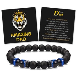 FIEEFX To My Dad Bracelet Gifts for Dad Men, Birthday Christmas Valentines Fathers Thanksgiving Easter Basket Stuffers Gifts for Dad from Daughter Son