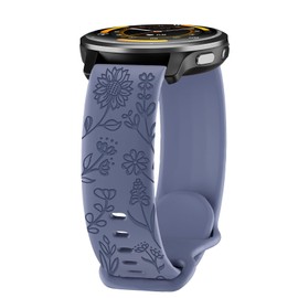 HQzon 22mm Soft Silicone Watch Band Compatible with Garmin Venu 3/Vivoactive 4/Venu 2, Sunflower Print Waterproof Replacement Band for Forerunner 265/255 Women