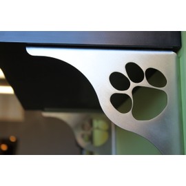 Cascade Manufacturing Dog Paw Theme Stainless Steel Shelf Bracket Brushed Finish Shelf Support Corner Brace Animal Theme
